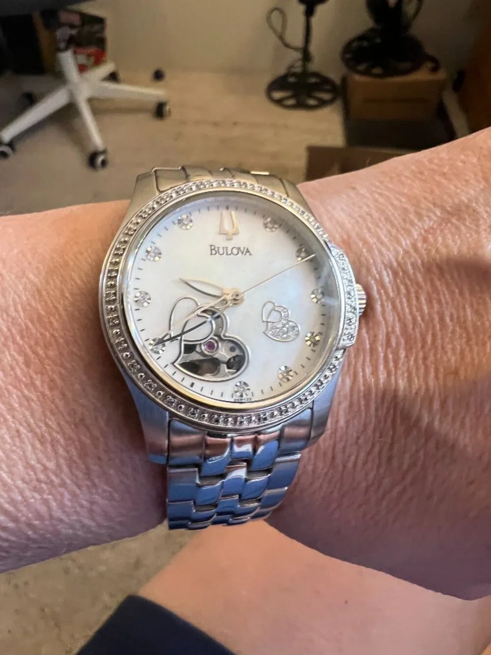 Bulova Women’s Open‑Heart Automatic Watch — Excellent Condition